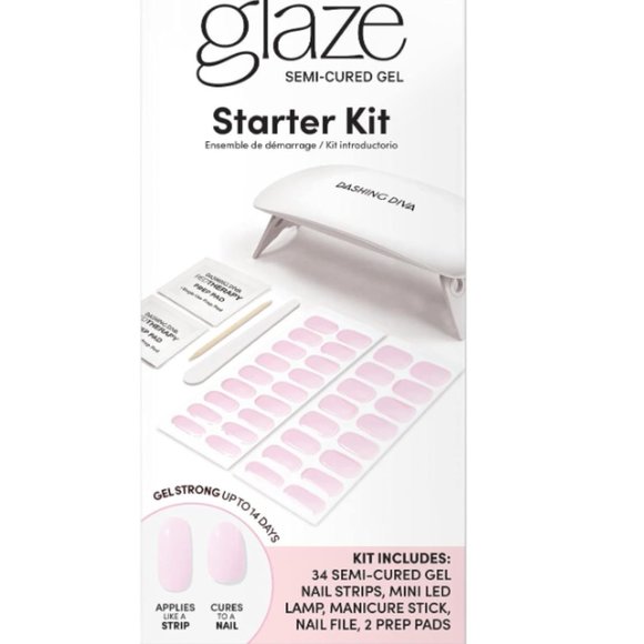 Dashing Diva Glaze Semi-Cured Gel Starter Kit pale blush pink nwt - Picture 2 of 5